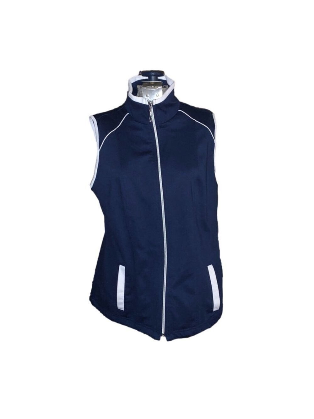 Women's Alia blue Vest Size S Sleeveless Full Zip